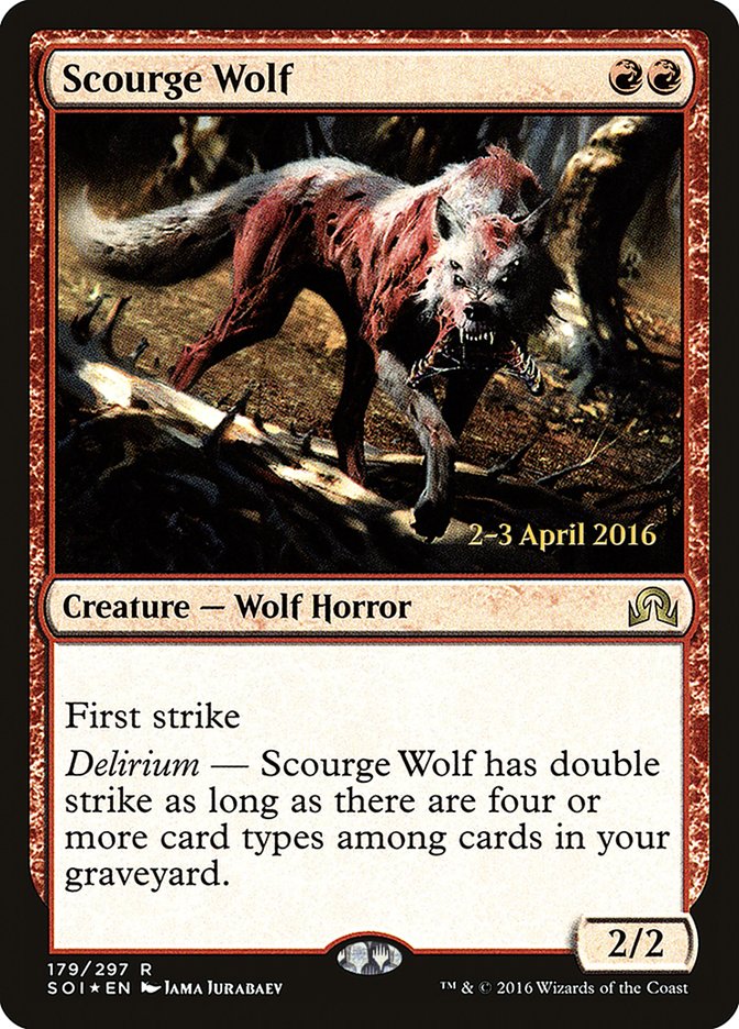 Scourge Wolf (Prerelease) [Shadows over Innistrad Prerelease Promos] | Webway Games