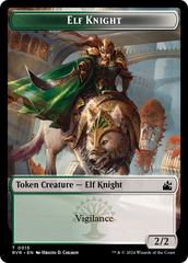 Elf Knight // Emblem - Domri Rade Double-Sided Token [Ravnica Remastered Tokens] | Webway Games