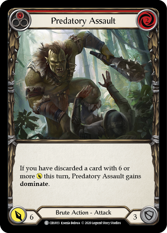 Predatory Assault (Red) [CRU013] 1st Edition Rainbow Foil | Webway Games