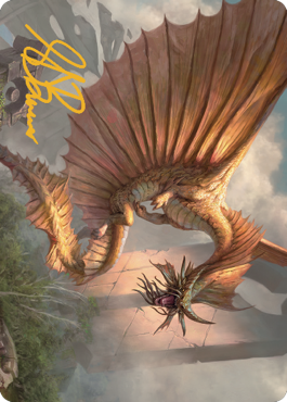 Ancient Gold Dragon Art Card (28) (Gold-Stamped Signature) [Commander Legends: Battle for Baldur's Gate Art Series] | Webway Games