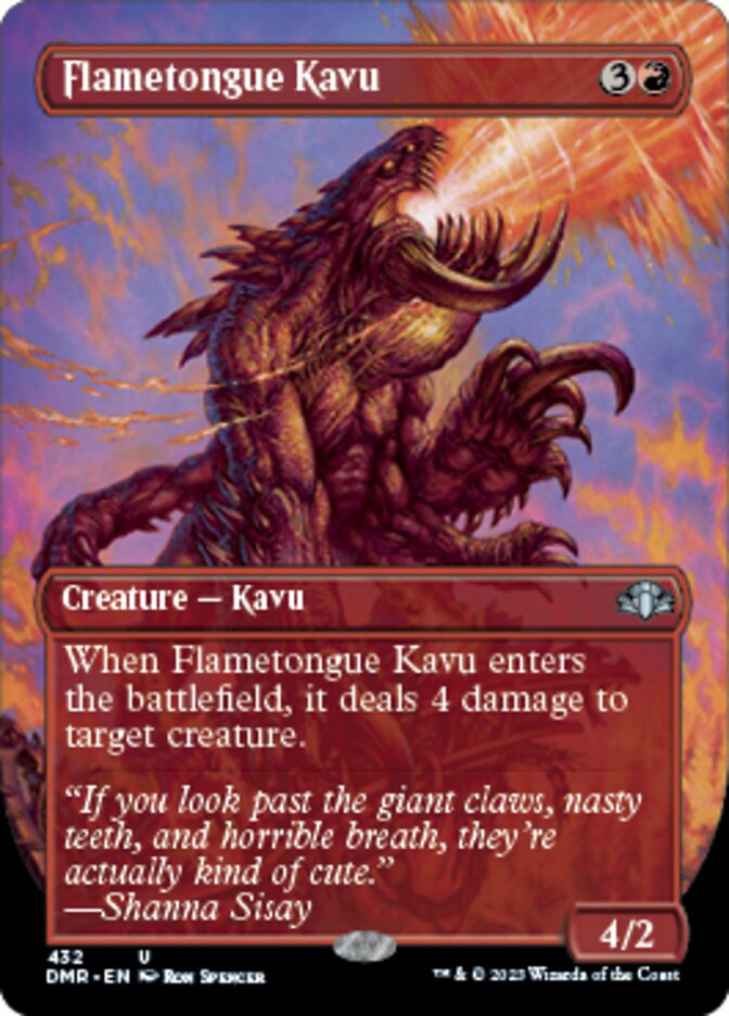 Flametongue Kavu (Borderless Alternate Art) [Dominaria Remastered] | Webway Games