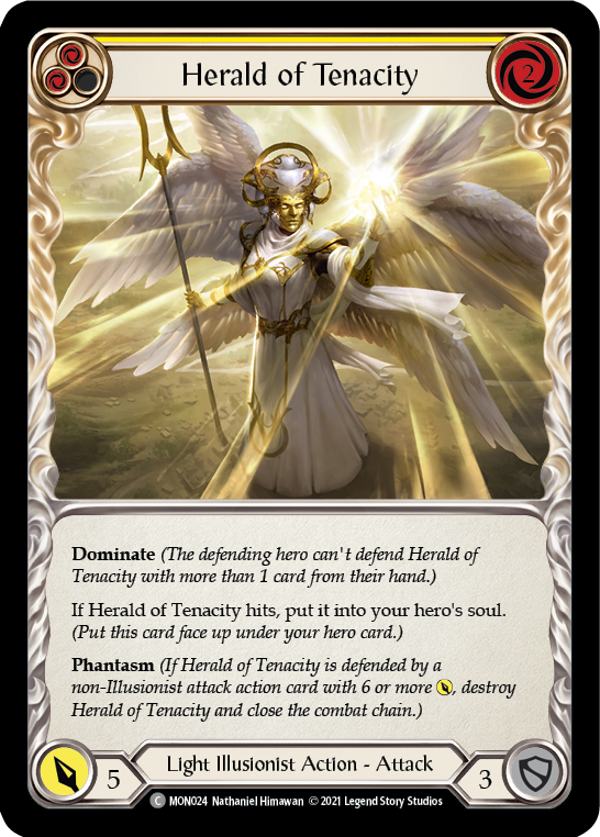 Herald of Tenacity (Yellow) [MON024] 1st Edition Normal | Webway Games