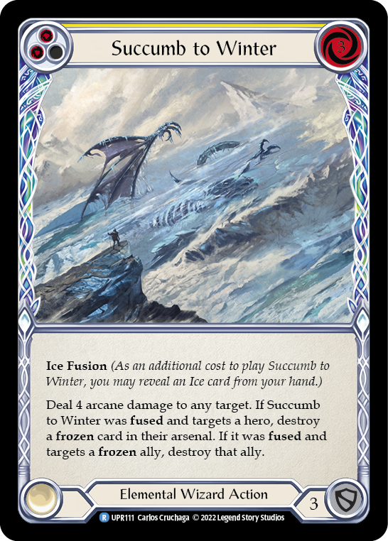 Succumb to Winter (Yellow) [UPR111] (Uprising)  Rainbow Foil | Webway Games
