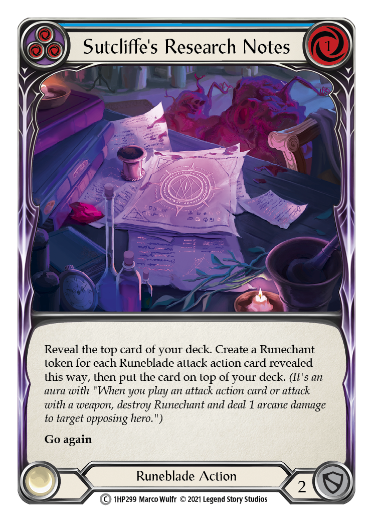 Sutcliffe's Research Notes (Blue) [1HP299] | Webway Games