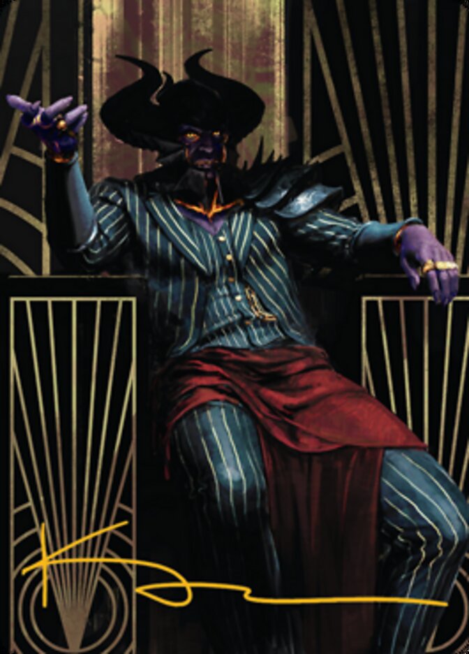 Ob Nixilis, the Adversary 2 Art Card (Gold-Stamped Signature) [Streets of New Capenna Art Series] | Webway Games