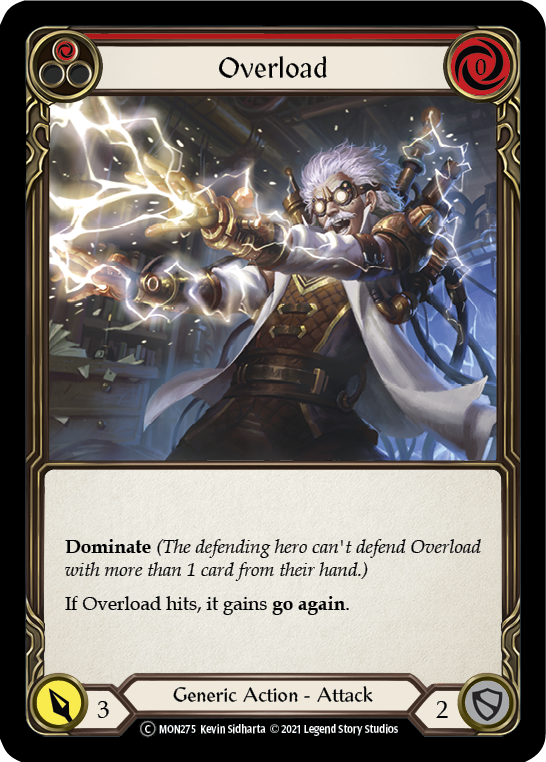Overload (Red) (Rainbow Foil) [U-MON275-RF] Unlimited Rainbow Foil | Webway Games