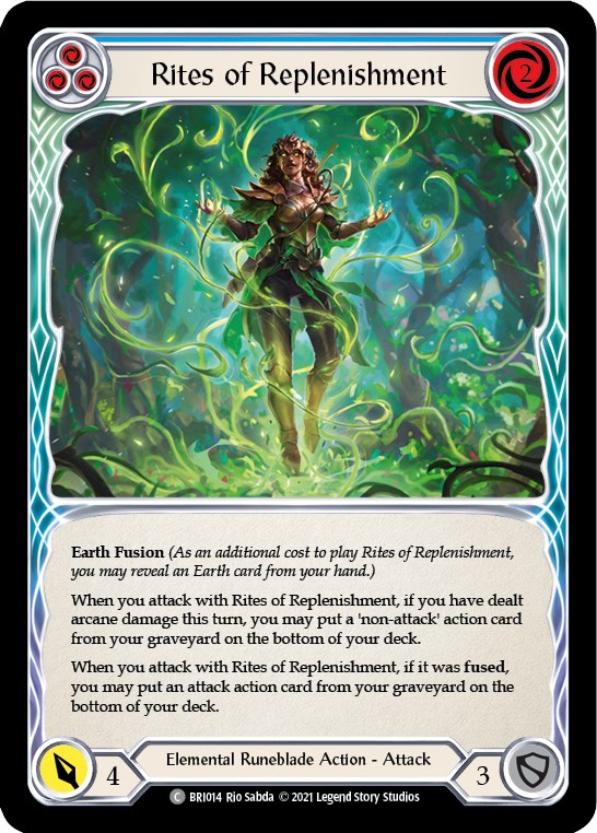 Rites of Replenishment (Blue) [BRI014] (Tales of Aria Briar Blitz Deck)  1st Edition Normal | Webway Games