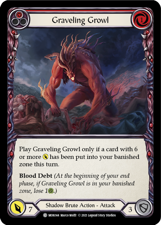 Graveling Growl (Red) [MON144] 1st Edition Normal | Webway Games