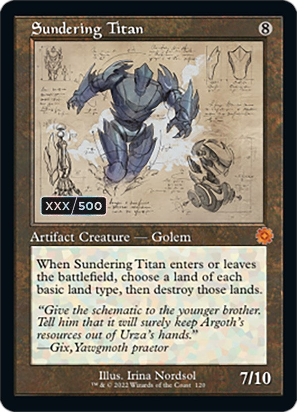 Sundering Titan (Retro Schematic) (Serial Numbered) [The Brothers' War Retro Artifacts] | Webway Games