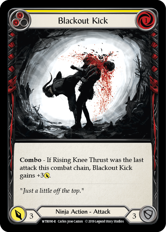 Blackout Kick (Yellow) [WTR090-R] Alpha Print Rainbow Foil | Webway Games