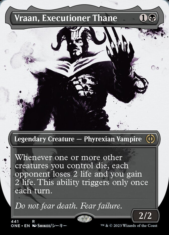 Vraan, Executioner Thane (Borderless Ichor Step-and-Compleat Foil) [Phyrexia: All Will Be One] | Webway Games