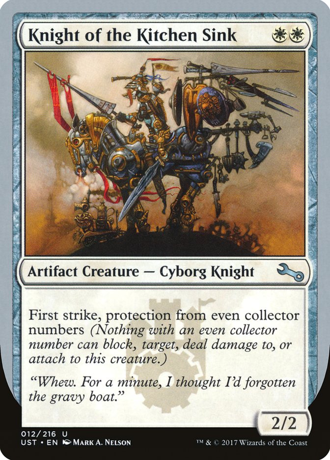 Knight of the Kitchen Sink ("protection from even collector numbers") [Unstable] | Webway Games