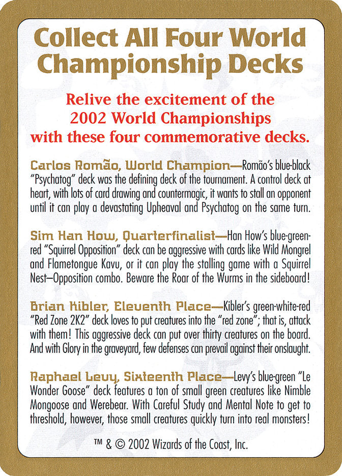 2002 World Championships Ad [World Championship Decks 2002] | Webway Games