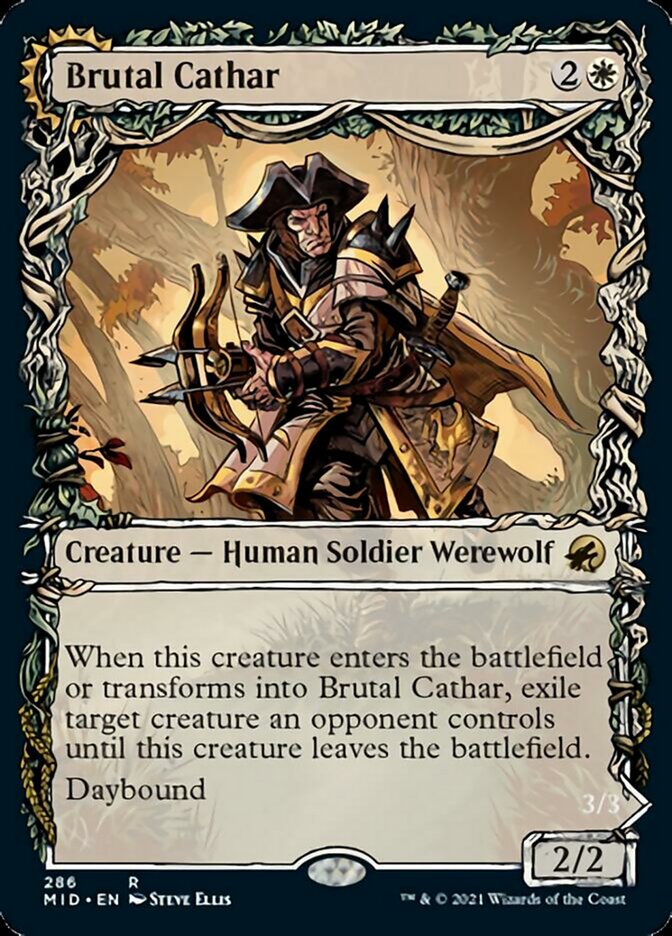 Brutal Cathar // Moonrage Brute (Showcase Equinox) [Innistrad: Midnight Hunt] | Webway Games