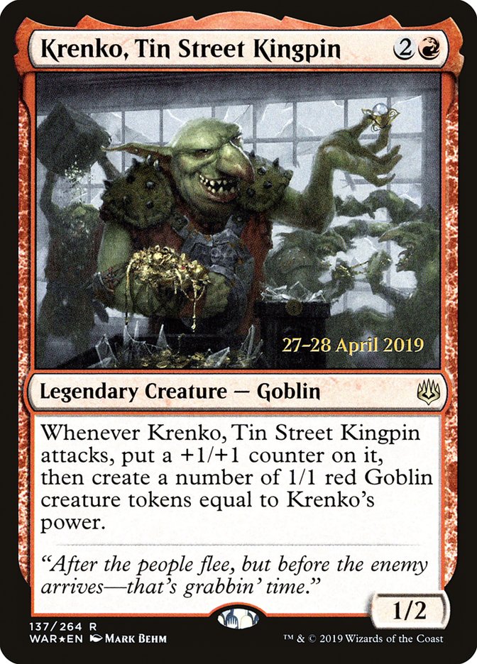 Krenko, Tin Street Kingpin  [War of the Spark Prerelease Promos] | Webway Games