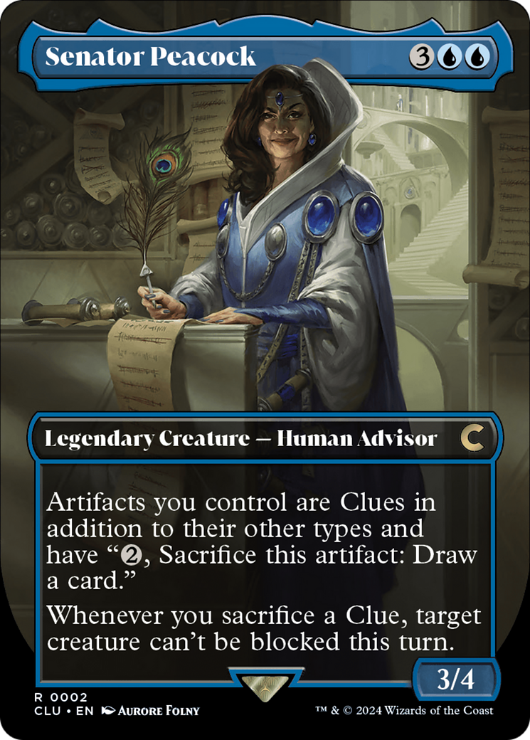 Senator Peacock (Borderless) [Ravnica: Clue Edition] | Webway Games