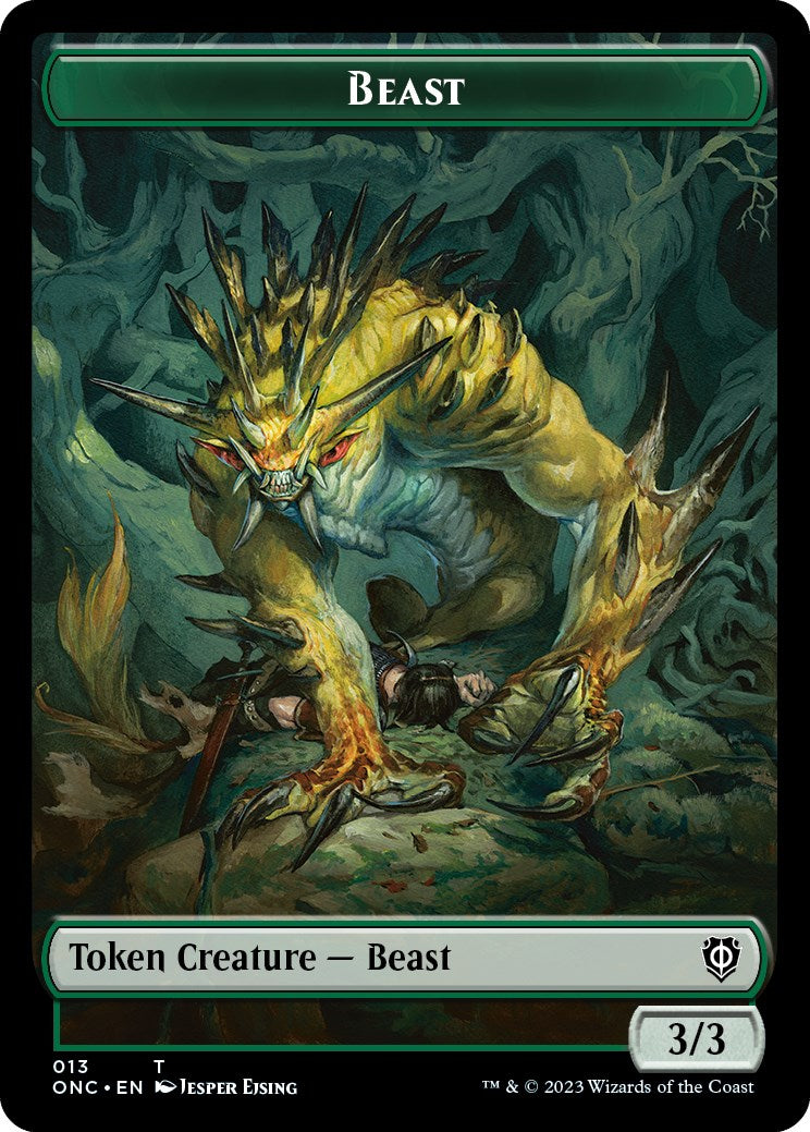 Poison Counter // Beast Double-Sided Token [Phyrexia: All Will Be One Commander Tokens] | Webway Games