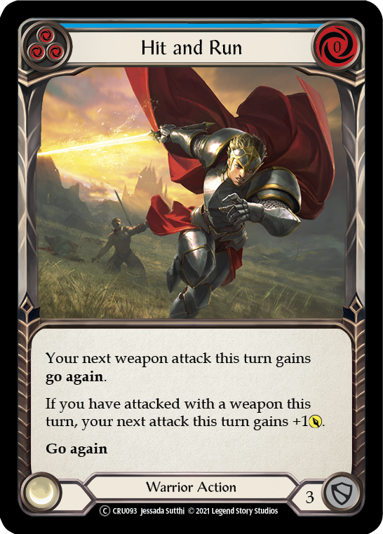Hit and Run (Blue) (Rainbow Foil) [CRU093-RF] Unlimited Rainbow Foil | Webway Games