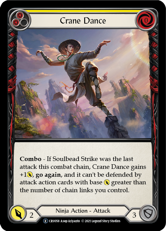 Crane Dance (Yellow) (Rainbow Foil) [CRU058-RF] Unlimited Rainbow Foil | Webway Games