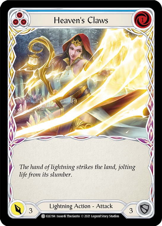 Heaven's Claws (Blue) [ELE194] (Tales of Aria)  1st Edition Rainbow Foil | Webway Games