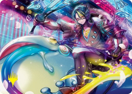 Tatsunari, Toad Rider Art Card (Gold-Stamped Signature) [Kamigawa: Neon Dynasty Art Series] | Webway Games