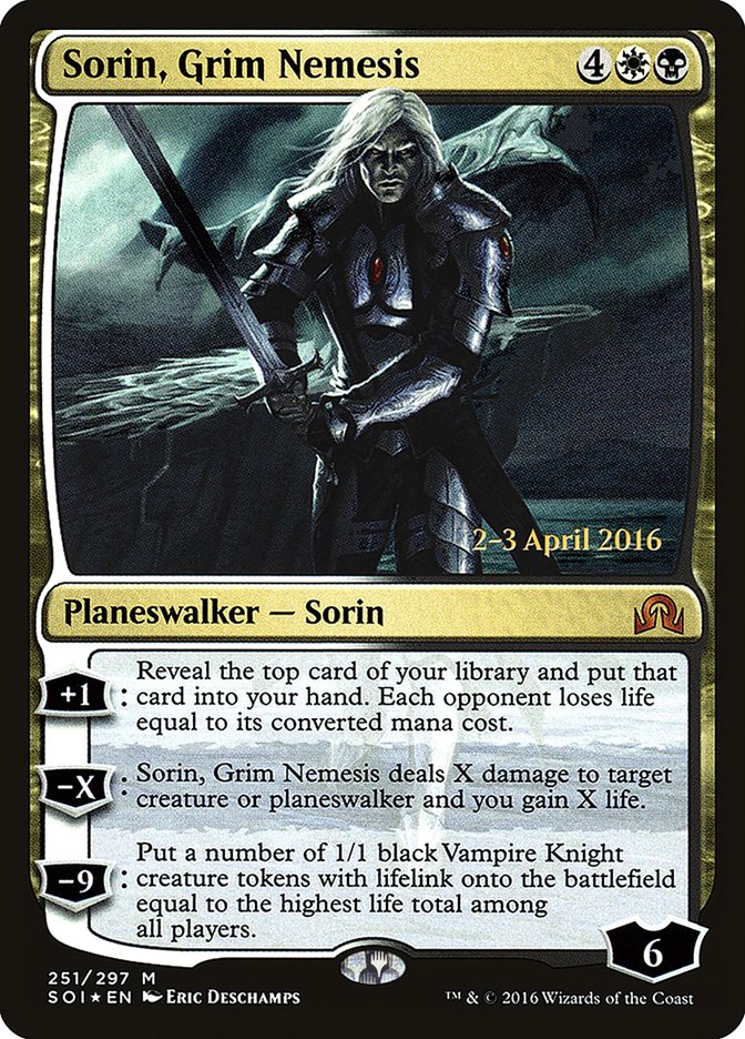 Sorin, Grim Nemesis (Prerelease) [Shadows over Innistrad Prerelease Promos] | Webway Games