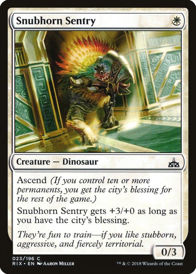 Snubhorn Sentry [Rivals of Ixalan] | Webway Games