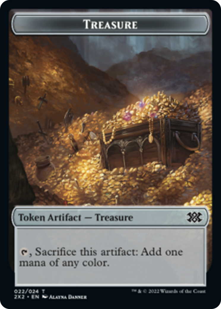 Drake // Treasure Double-sided Token [Double Masters 2022 Tokens] | Webway Games