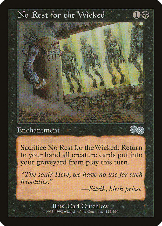 No Rest for the Wicked [Urza's Saga] | Webway Games