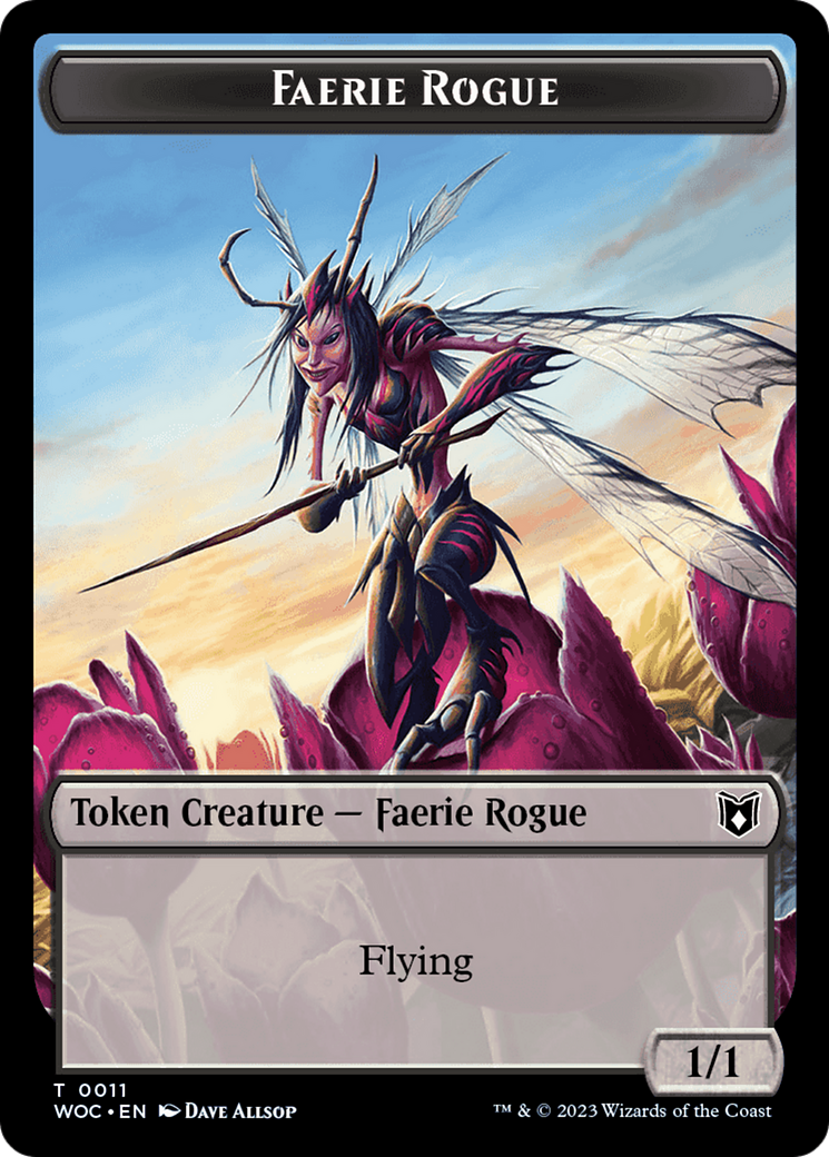Faerie Rogue // Pirate (0011) Double-Sided Token [Wilds of Eldraine Commander Tokens] | Webway Games