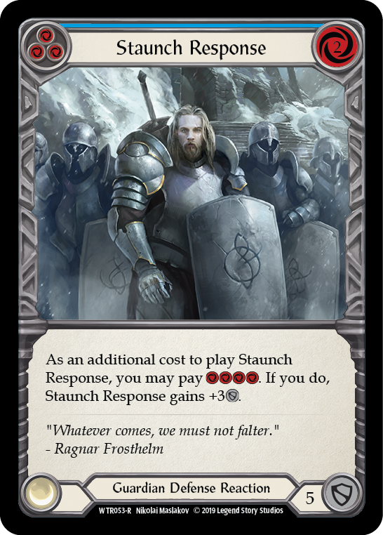 Staunch Response (Blue) [WTR053-R] Alpha Print Normal | Webway Games