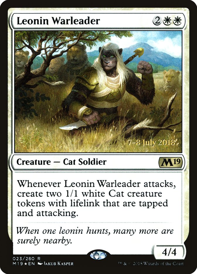 Leonin Warleader  (Prerelease) [Core Set 2019 Prerelease Promos] | Webway Games