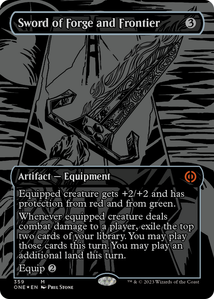 Sword of Forge and Frontier (Oil Slick Raised Foil) [Phyrexia: All Will Be One] | Webway Games