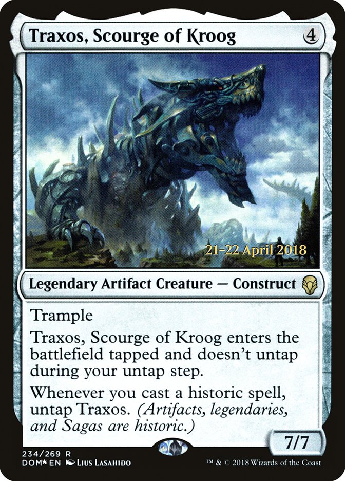 Traxos, Scourge of Kroog  (Prerelease) [Dominaria Prerelease Promos] | Webway Games