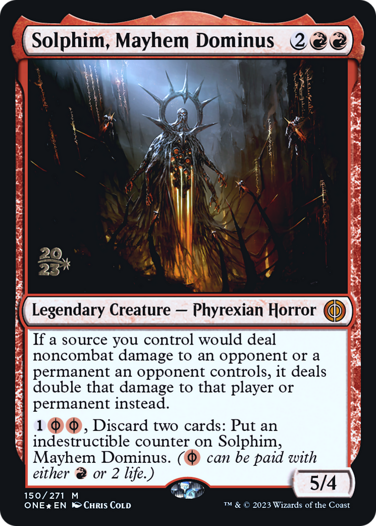 Solphim, Mayhem Dominus [Phyrexia: All Will Be One Prerelease Promos] | Webway Games