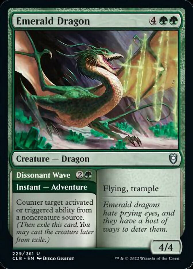 Emerald Dragon // Dissonant Wave [Commander Legends: Battle for Baldur's Gate] | Webway Games