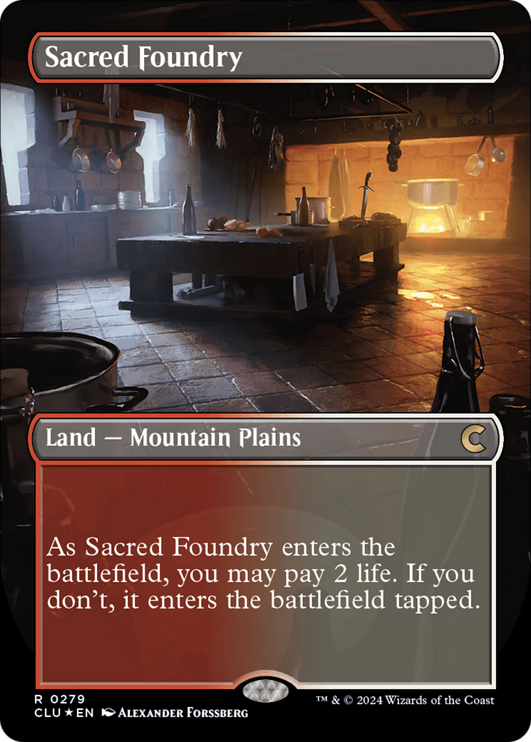 Sacred Foundry (Borderless) [Ravnica: Clue Edition] | Webway Games