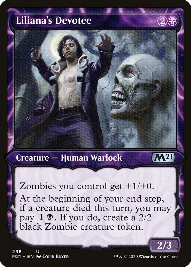 Liliana's Devotee (Showcase) [Core Set 2021] | Webway Games