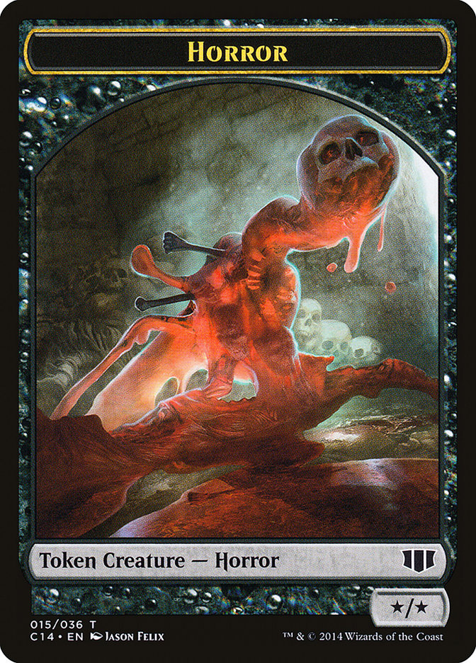 Horror // Zombie (016/036) Double-sided Token [Commander 2014 Tokens] | Webway Games
