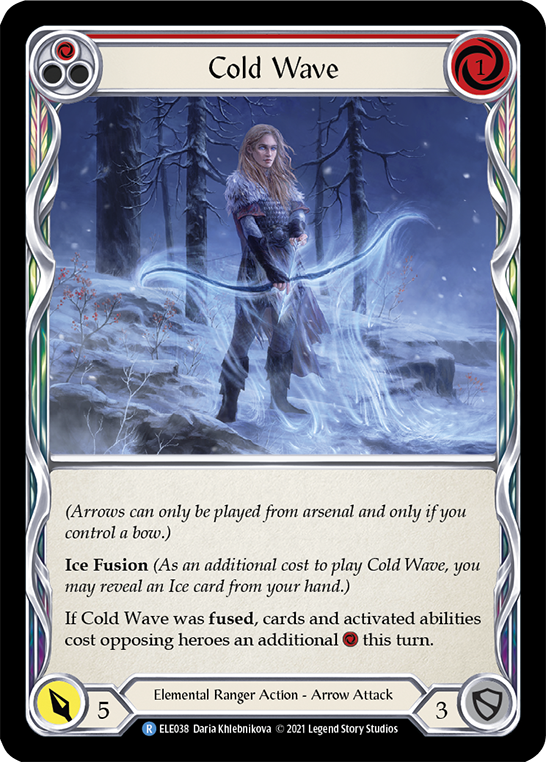 Cold Wave (Red) [ELE038] (Tales of Aria)  1st Edition Rainbow Foil | Webway Games
