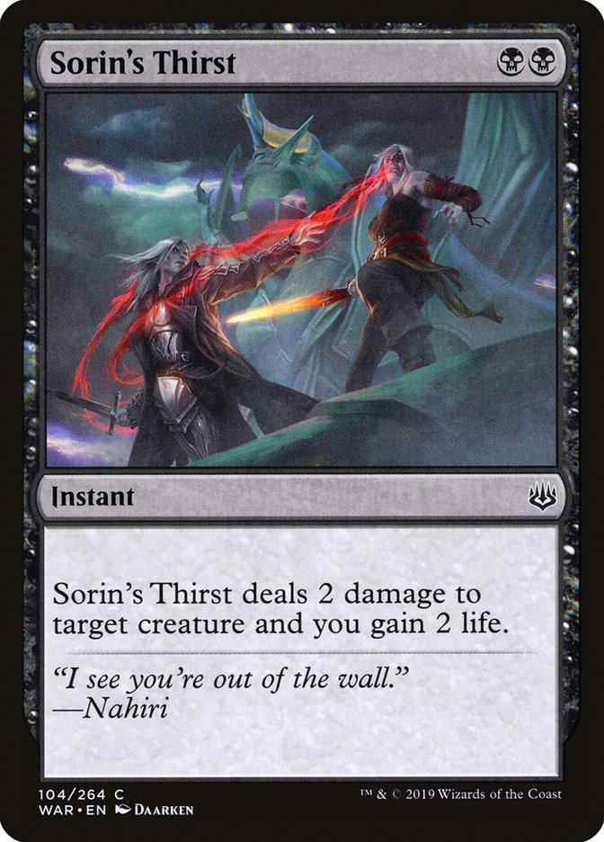 Sorin's Thirst [War of the Spark] | Webway Games