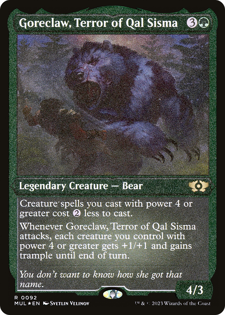 Goreclaw, Terror of Qal Sisma (Foil Etched) [Multiverse Legends] | Webway Games