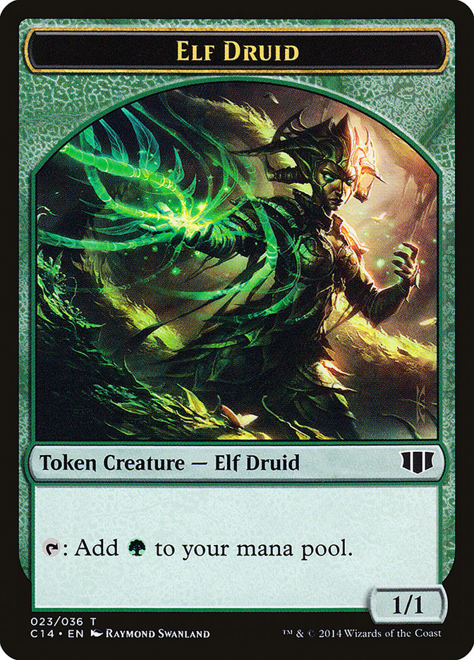 Elf Druid // Beast (020/036) Double-sided Token [Commander 2014 Tokens] | Webway Games
