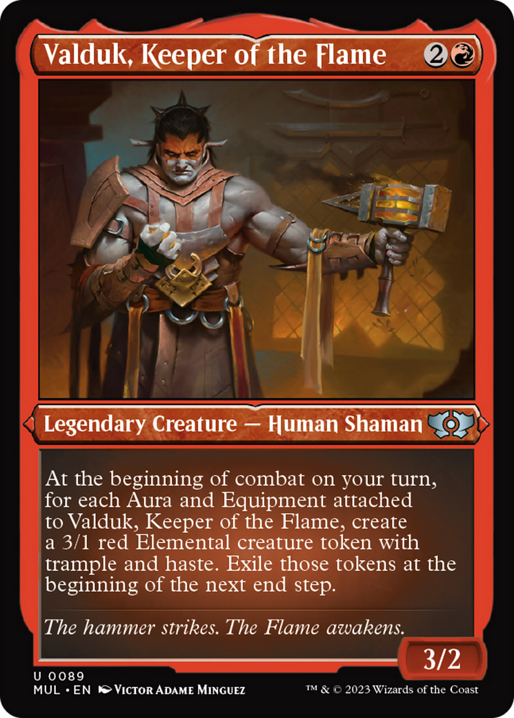 Valduk, Keeper of the Flame (Foil Etched) [Multiverse Legends] | Webway Games