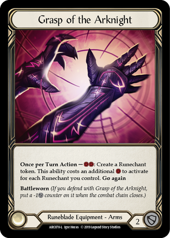 Grasp of the Arknight [ARC078-L] 1st Edition Cold Foil