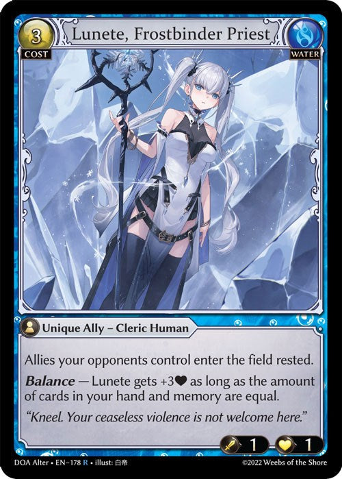 Lunete, Frostbinder Priest (178) [Dawn of Ashes: Alter Edition] | Webway Games