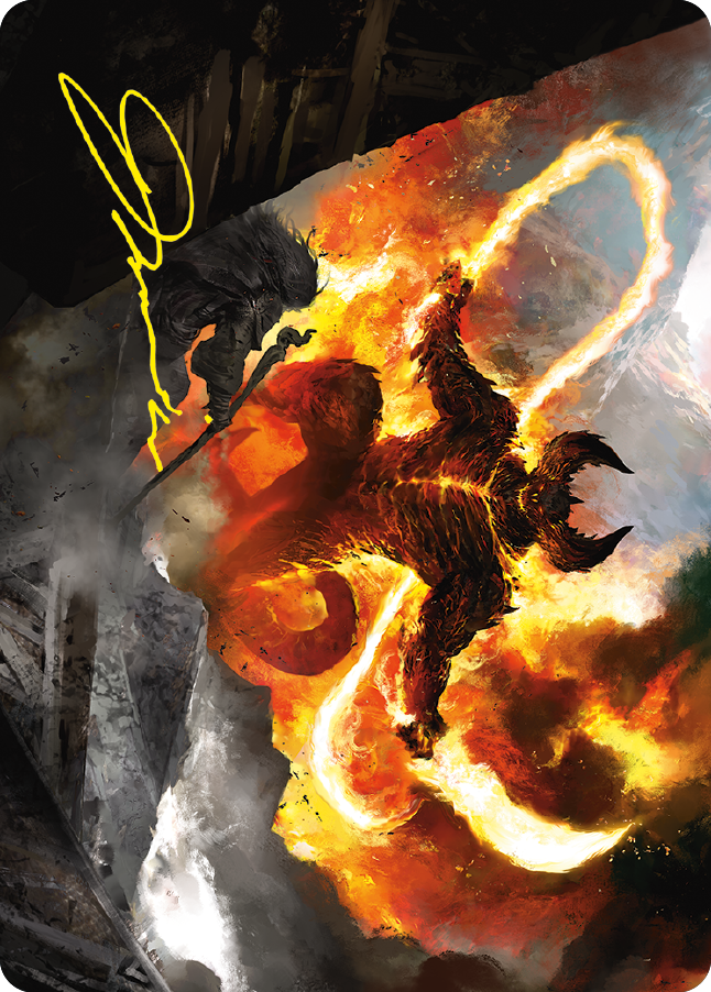 The Balrog, Flame of Udun Art Card (Gold-Stamped Signature) [The Lord of the Rings: Tales of Middle-earth Art Series] | Webway Games