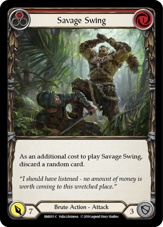 Savage Swing (Red) [RNR011-C] (Rhinar Hero Deck)  1st Edition Normal | Webway Games