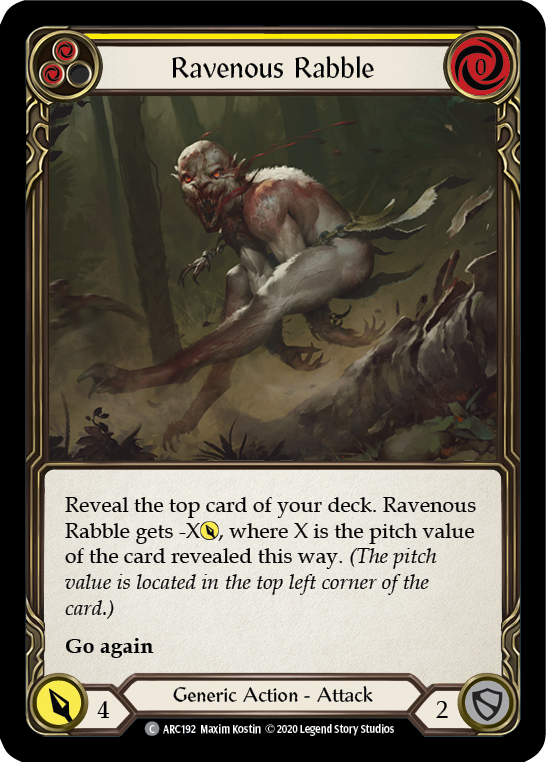 Ravenous Rabble (Yellow) [ARC192] Unlimited Rainbow Foil