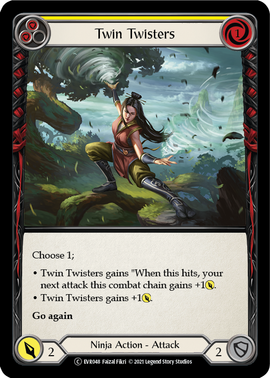 Twin Twisters (Yellow) [EVR048] (Everfest)  1st Edition Rainbow Foil | Webway Games